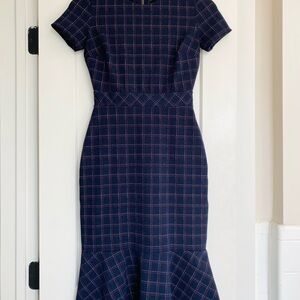 Banana Republic Navy Windowpane Dress 00P